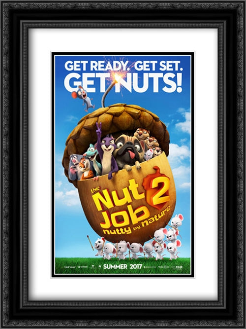 The Nut Job 2: Nutty by Nature 18x24 Black Ornate Wood Framed Movie Poster with Double Matting