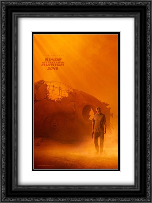 Blade Runner 2049 18x24 Black Ornate Wood Framed Movie Poster with Double Matting