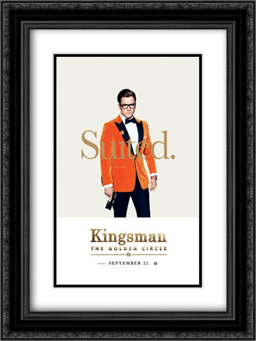 Kingsman: The Golden Circle 18x24 Black Ornate Wood Framed Movie Poster with Double Matting