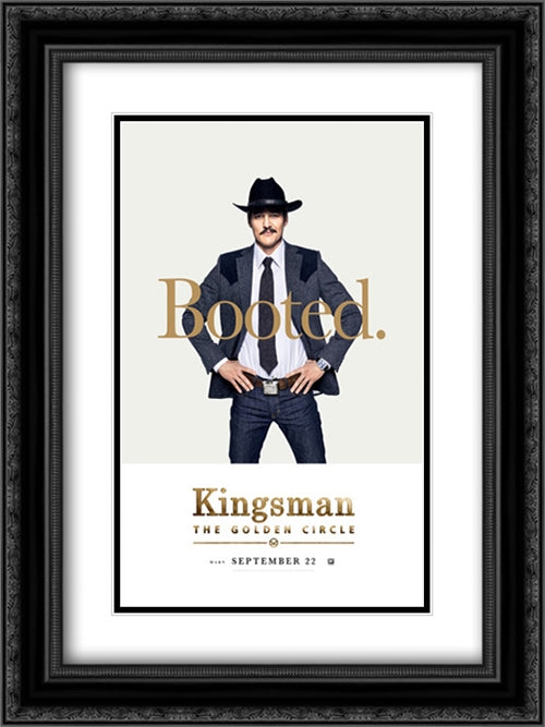 Kingsman: The Golden Circle 18x24 Black Ornate Wood Framed Movie Poster with Double Matting