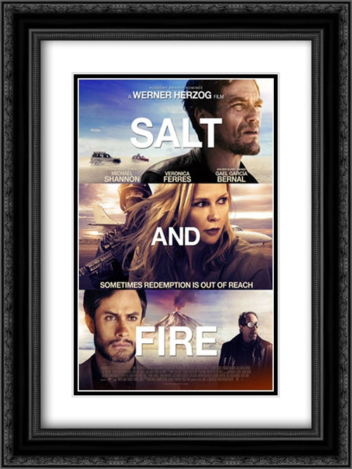 Salt and Fire 18x24 Black Ornate Wood Framed Movie Poster with Double Matting