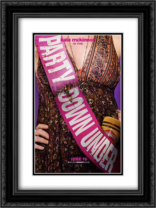 Rough Night 18x24 Black Ornate Wood Framed Movie Poster with Double Matting