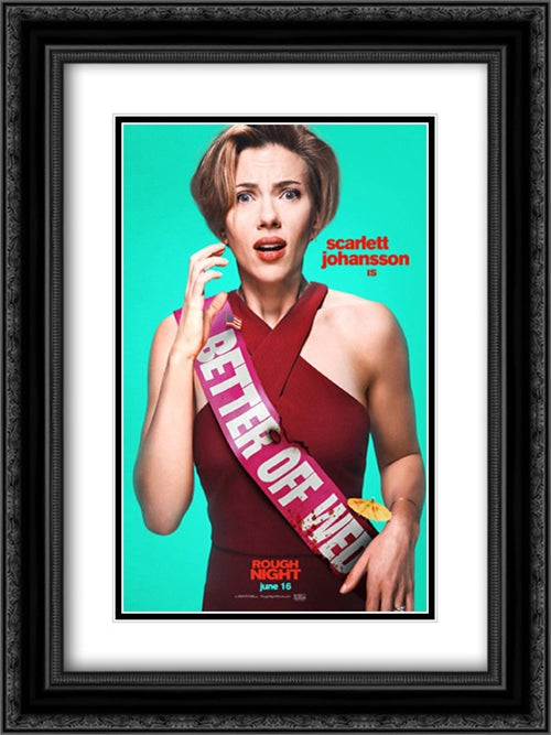 Rough Night 18x24 Black Ornate Wood Framed Movie Poster with Double Matting
