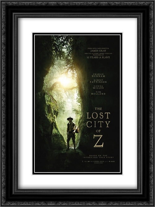 The Lost City of Z 18x24 Black Ornate Wood Framed Movie Poster with Double Matting