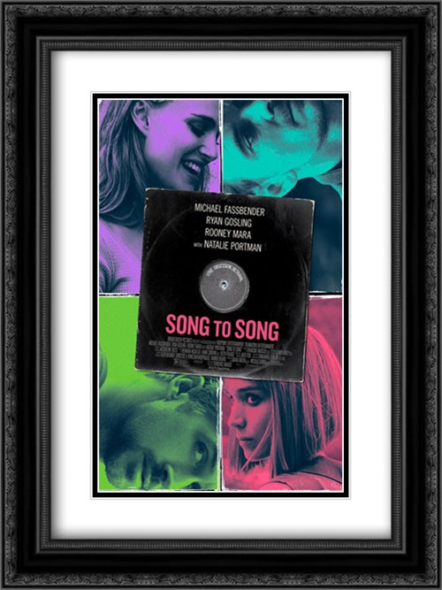 Song to Song 18x24 Black Ornate Wood Framed Movie Poster with Double Matting