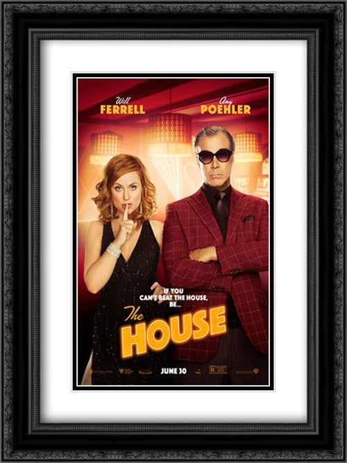 The House 18x24 Black Ornate Wood Framed Movie Poster with Double Matting
