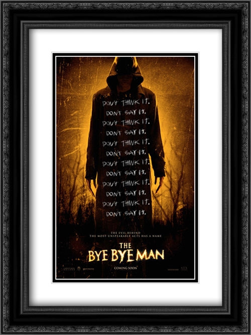 The Bye Bye Man 18x24 Black Ornate Wood Framed Movie Poster with Double Matting