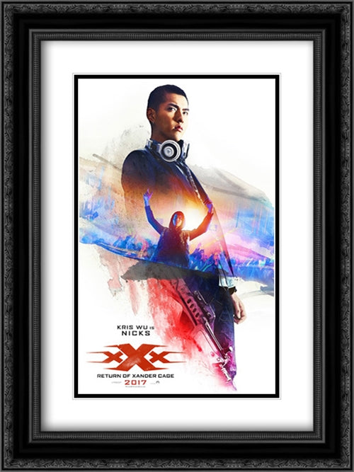 xXx: Return of Xander Cage 18x24 Black Ornate Wood Framed Movie Poster with Double Matting