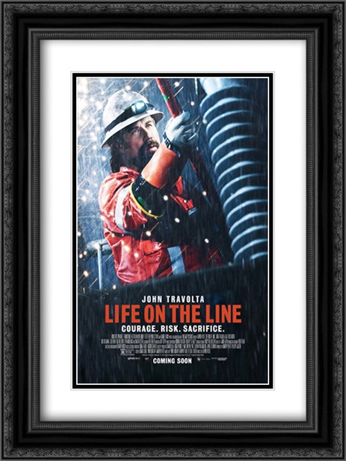 Life on the Line 18x24 Black Ornate Wood Framed Movie Poster with Double Matting