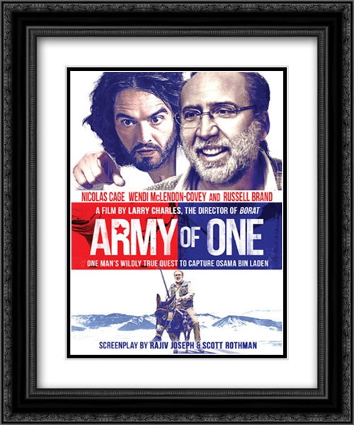 Army of One 20x24 Black Ornate Wood Framed Movie Poster with Double Matting