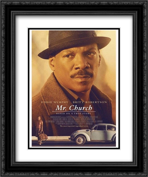Mr. Church 20x24 Black Ornate Wood Framed Movie Poster with Double Matting