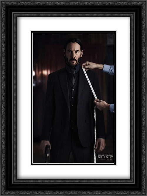 John Wick: Chapter 2 18x24 Black Ornate Wood Framed Movie Poster with Double Matting