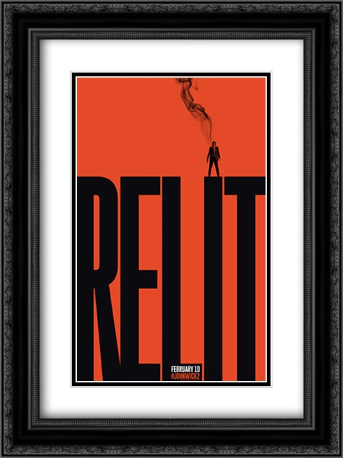 John Wick: Chapter 2 18x24 Black Ornate Wood Framed Movie Poster with Double Matting