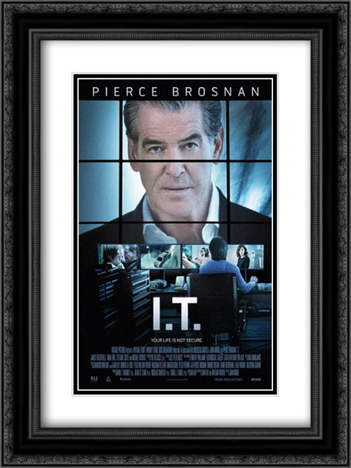 I.T. 18x24 Black Ornate Wood Framed Movie Poster with Double Matting