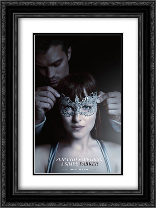 Fifty Shades Darker 18x24 Black Ornate Wood Framed Movie Poster with Double Matting