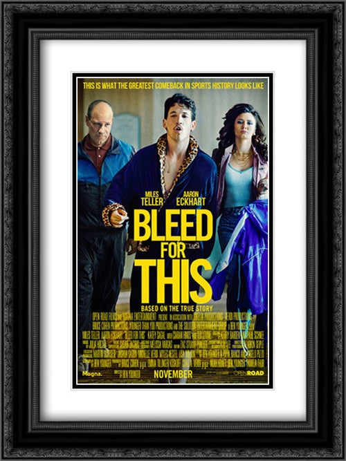 Bleed For This 18x24 Black Ornate Wood Framed Movie Poster with Double Matting