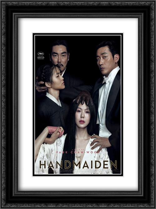 The Handmaiden 18x24 Black Ornate Wood Framed Movie Poster with Double Matting