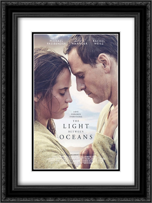 The Light Between Oceans 18x24 Black Ornate Wood Framed Movie Poster with Double Matting