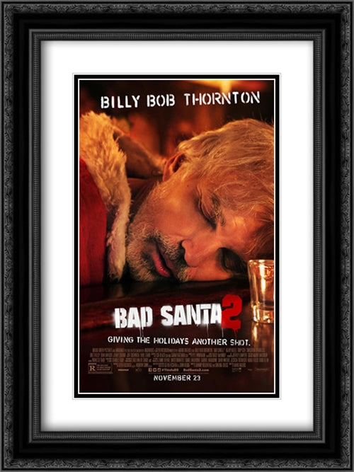 Bad Santa 2 18x24 Black Ornate Wood Framed Movie Poster with Double Matting