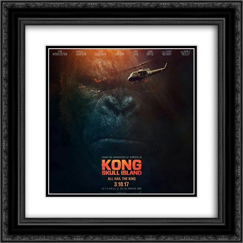Kong: Skull Island 20x20 Black Ornate Wood Framed Movie Poster with Double Matting