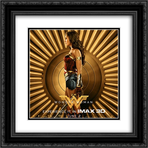 Wonder Woman 20x20 Black Ornate Wood Framed Movie Poster with Double Matting