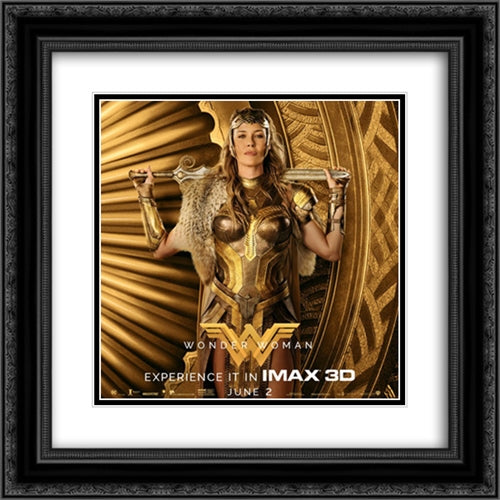 Wonder Woman 20x20 Black Ornate Wood Framed Movie Poster with Double Matting