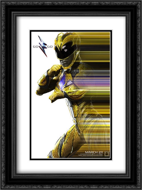 Power Rangers 18x24 Black Ornate Wood Framed Movie Poster with Double Matting