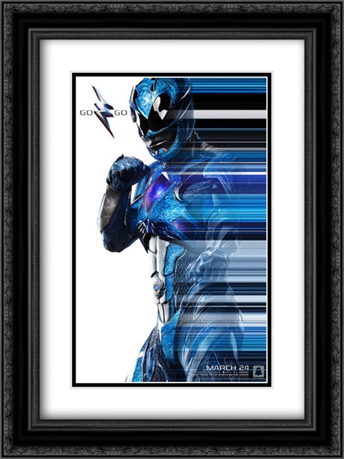 Power Rangers 18x24 Black Ornate Wood Framed Movie Poster with Double Matting