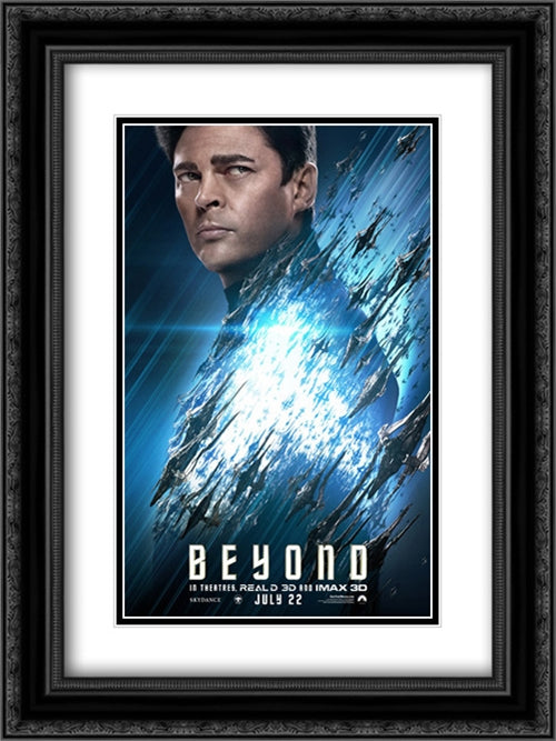Star Trek Beyond 18x24 Black Ornate Wood Framed Movie Poster with Double Matting