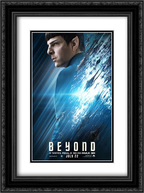 Star Trek Beyond 18x24 Black Ornate Wood Framed Movie Poster with Double Matting