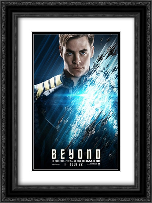 Star Trek Beyond 18x24 Black Ornate Wood Framed Movie Poster with Double Matting
