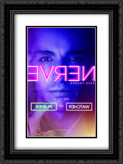 Nerve 18x24 Black Ornate Wood Framed Movie Poster with Double Matting