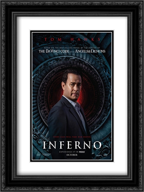 Inferno 18x24 Black Ornate Wood Framed Movie Poster with Double Matting