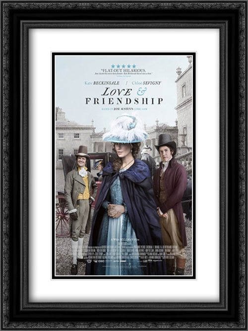 Love & Friendship 18x24 Black Ornate Wood Framed Movie Poster with Double Matting