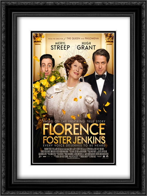 Florence Foster Jenkins 18x24 Black Ornate Wood Framed Movie Poster with Double Matting