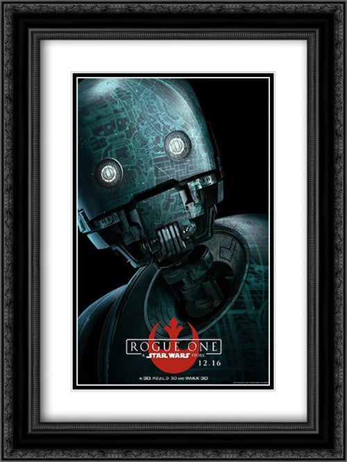Rogue One: A Star Wars Story 18x24 Black Ornate Wood Framed Movie Poster with Double Matting