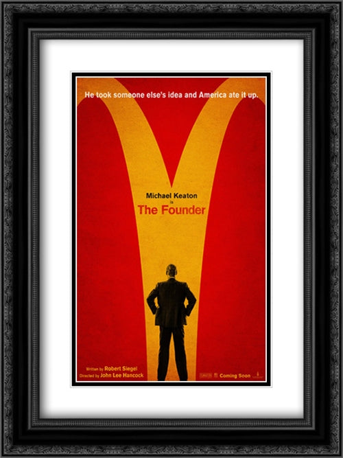The Founder 18x24 Black Ornate Wood Framed Movie Poster with Double Matting