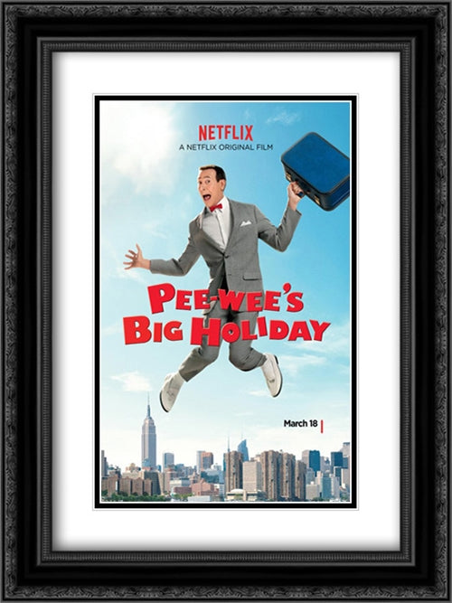 Pee-Wee's Big Holiday 18x24 Black Ornate Wood Framed Movie Poster with Double Matting