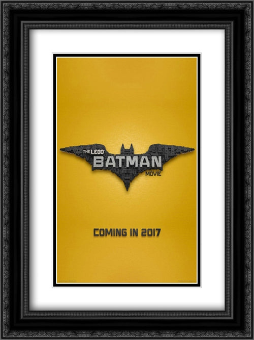The Lego Batman Movie 18x24 Black Ornate Wood Framed Movie Poster with Double Matting