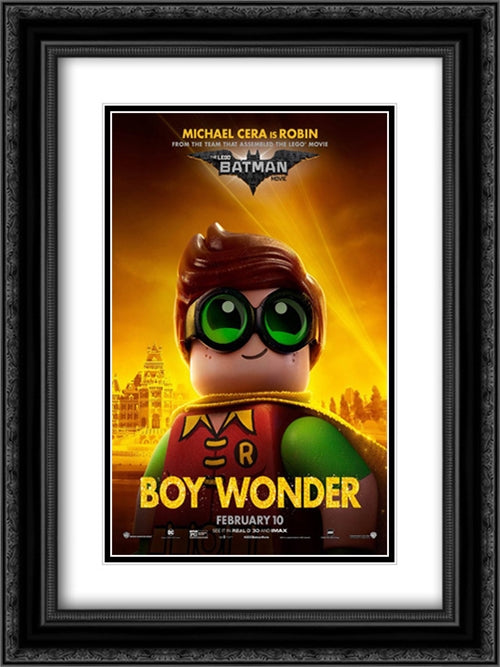 The Lego Batman Movie 18x24 Black Ornate Wood Framed Movie Poster with Double Matting