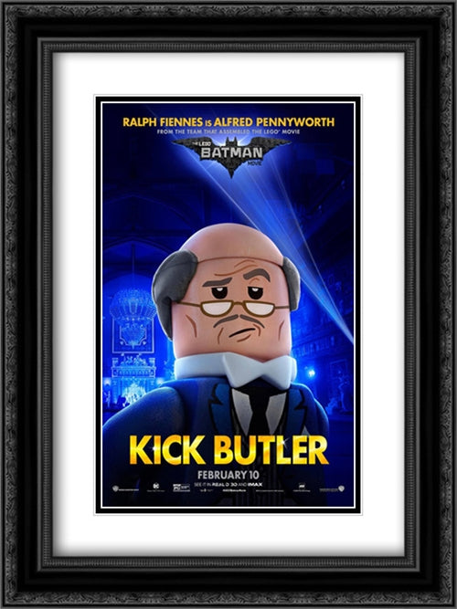 The Lego Batman Movie 18x24 Black Ornate Wood Framed Movie Poster with Double Matting