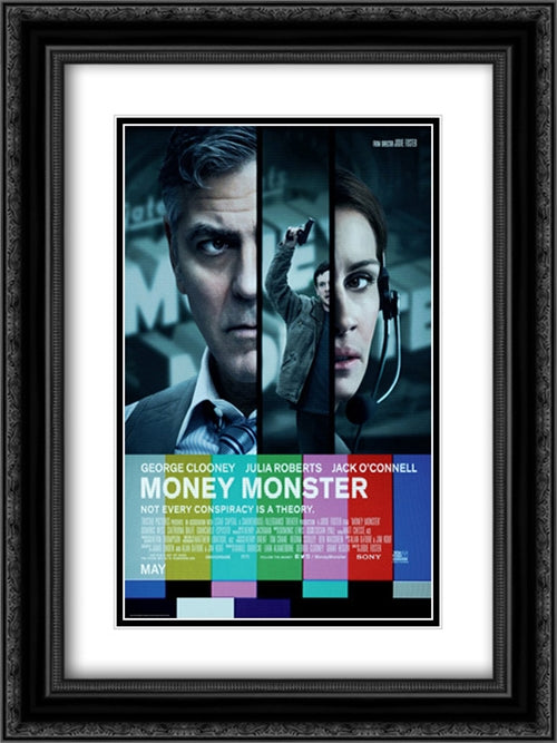 Money Monster 18x24 Black Ornate Wood Framed Movie Poster with Double Matting