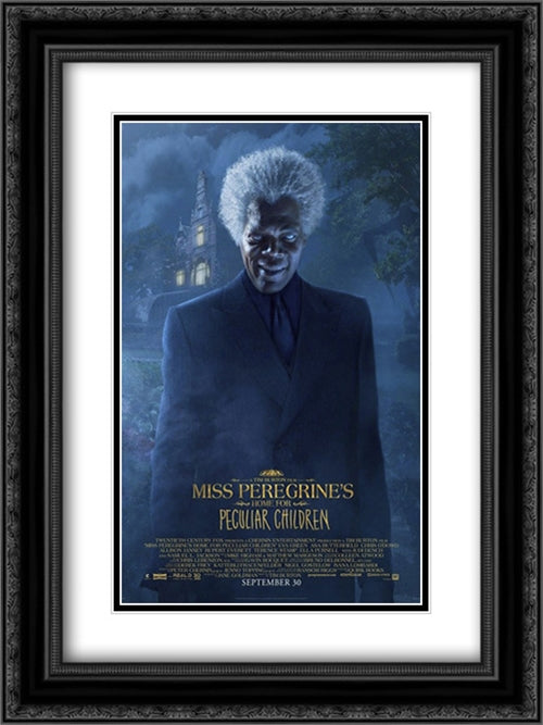 Miss Peregrine's Home for Peculiar Children 18x24 Black Ornate Wood Framed Movie Poster with Double Matting