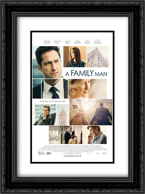A Family Man 18x24 Black Ornate Wood Framed Movie Poster with Double Matting
