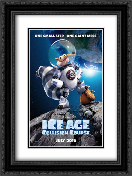 Ice Age: Collision Course 18x24 Black Ornate Wood Framed Movie Poster with Double Matting