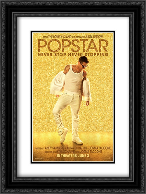 Popstar: Never Stop Never Stopping 18x24 Black Ornate Wood Framed Movie Poster with Double Matting