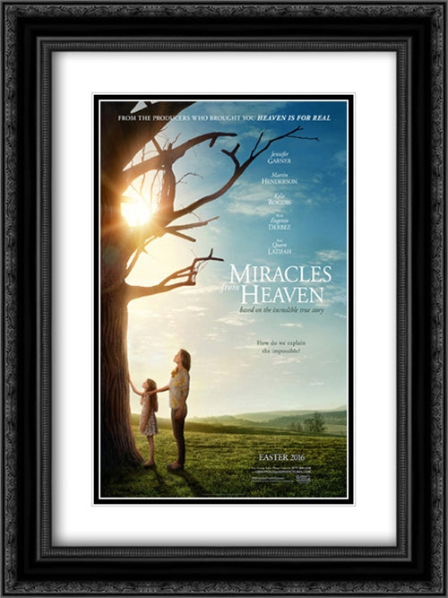 Miracles From Heaven 18x24 Black Ornate Wood Framed Movie Poster with Double Matting