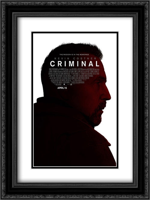 Criminal 18x24 Black Ornate Wood Framed Movie Poster with Double Matting