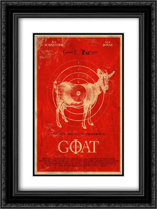 Goat 18x24 Black Ornate Wood Framed Movie Poster with Double Matting