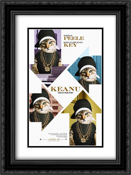 Keanu 18x24 Black Ornate Wood Framed Movie Poster with Double Matting